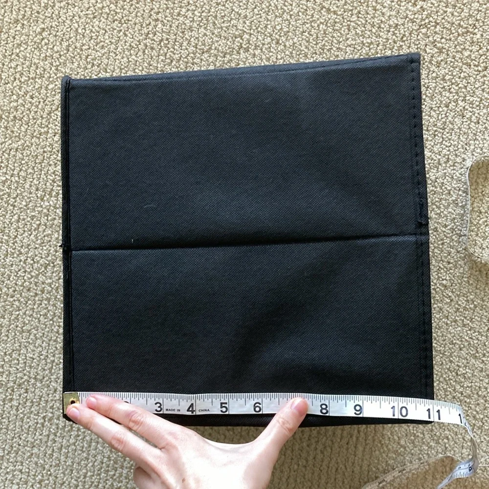 Set of 4 Black Collapsible Storage Cube 11” x 11” x 10.5” Space Saving Solution
